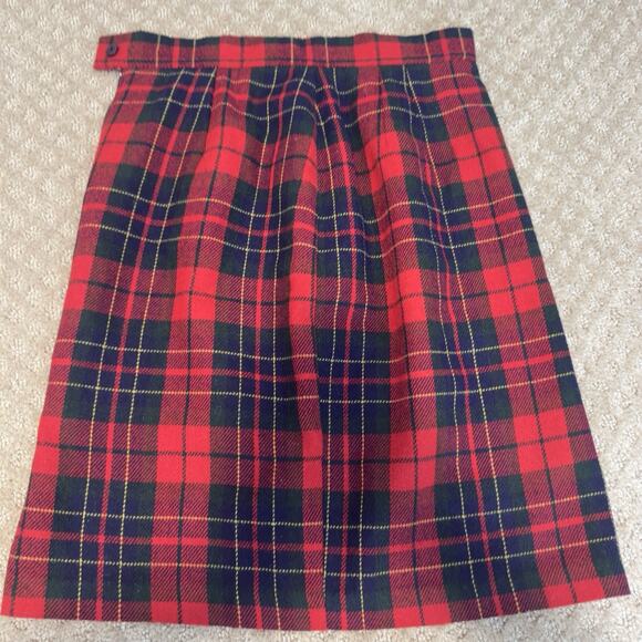 Vintage Casual Corner Womens Skirt 10 Black Red Plaid Wool Blend Academia Y2K 90 - Picture 9 of 9